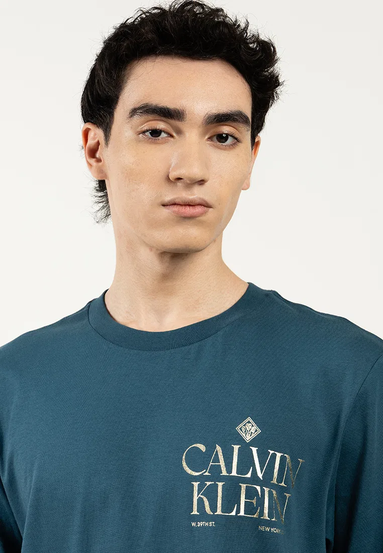 Футболка с графическим принтом, Calvin Klein Jeans, бирюзовый — фото 3