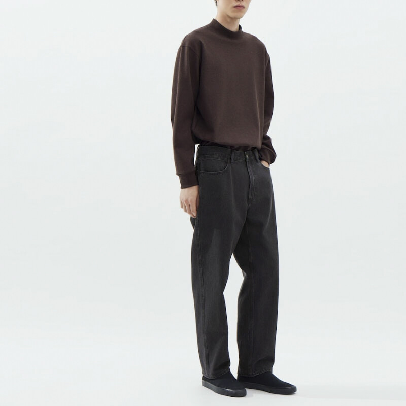 Джинсы серии U FW23 унисекс темно-серые Uniqlo, темно-серый — фото 3