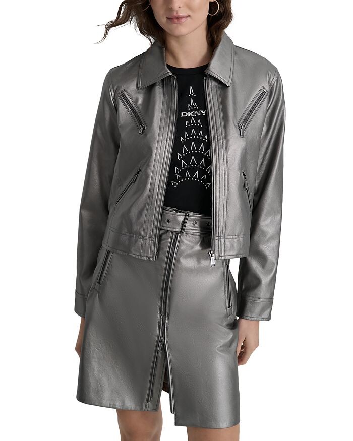 

Мотокуртка из искусственной кожи DKNY, серый