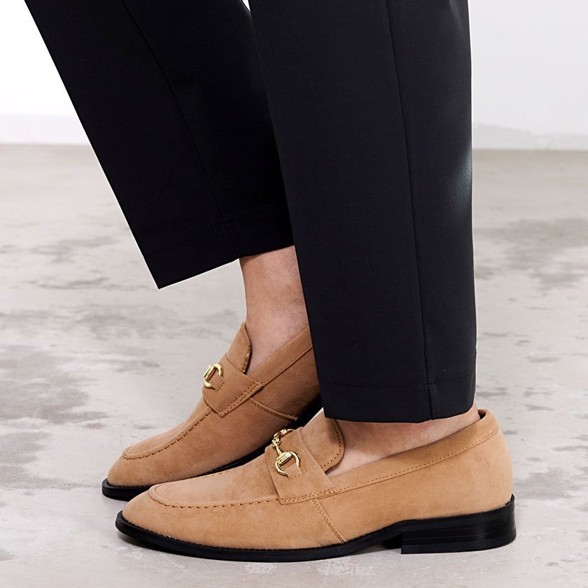 Лоферы VICCI Gold Bit Vicci, BEG-S (Beige Suede) — фото 2