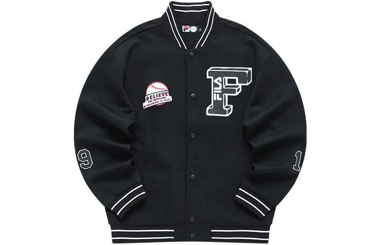 

FILA FUSION Бейсбольная куртка серии Pitch Black для мужчин, Pitch Black