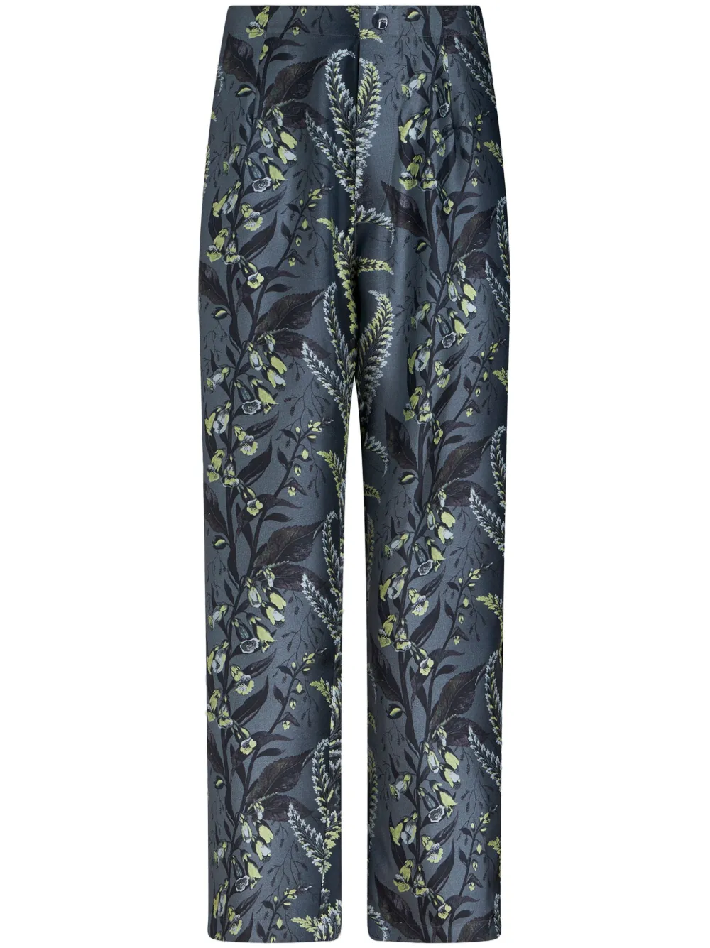 

Шелковые брюки с принтом Foliage ETRO, синий