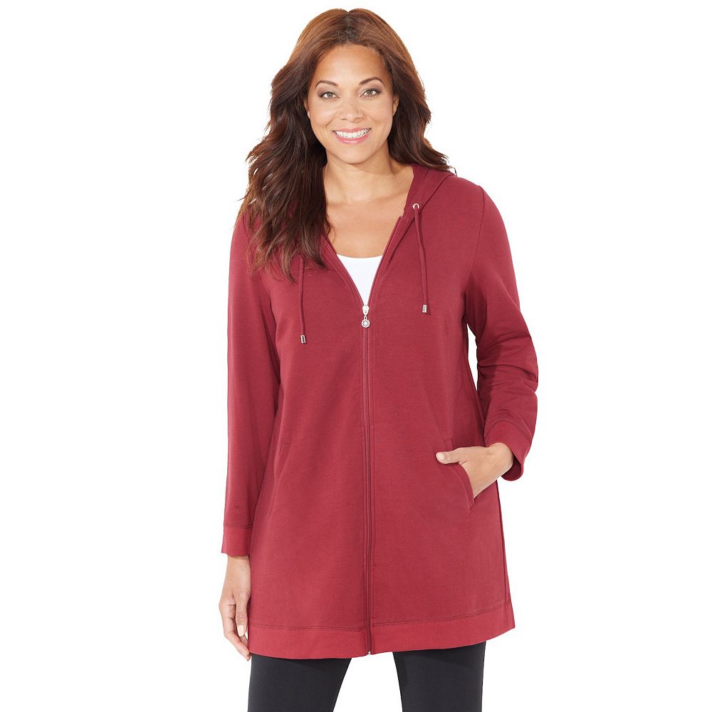 

Женская толстовка из французского махрового трикотажа Catherines Plus Size Good Intentions, цвет Rich Burgundy