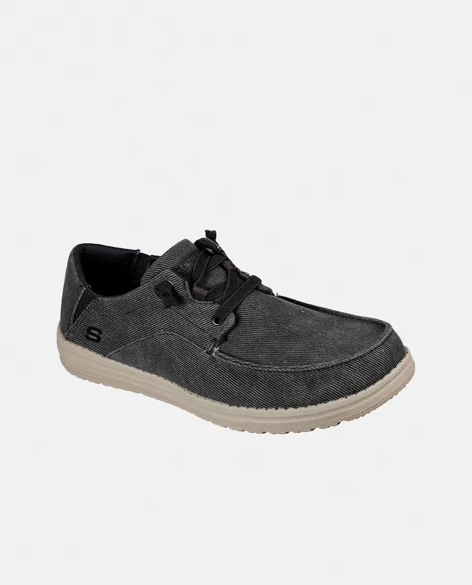 Мужские кроссовки Náuticos Sport Street с литой подошвой из ЭВА и эластичными шнурками Skechers, черный