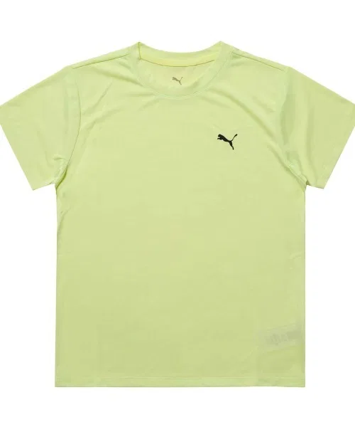 Детская футболка PUMA TAD ESS из полиэстера бледно-жёлтого цвета