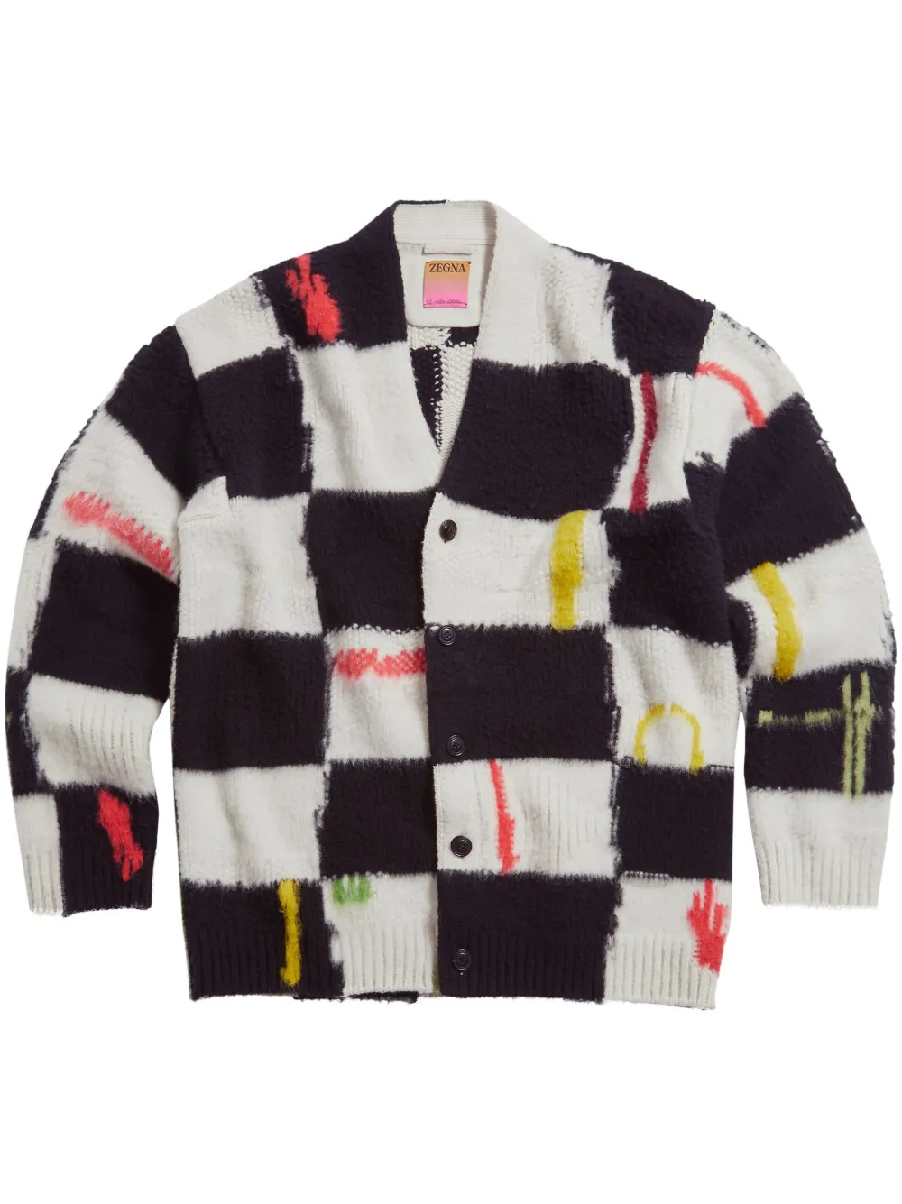 

Клетчатый кардиган из коллаборации с The Elder Statesman Zegna, белый