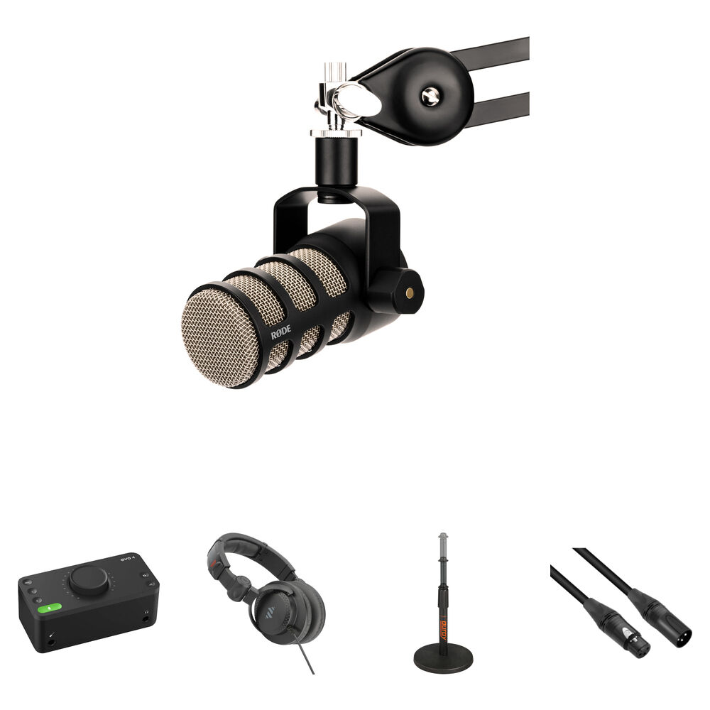 

Комплект микрофона для подкастинга RODE PodMic на одного человека с интерфейсом Audient EVO 4 Desktop 2x2 и аксессуарами