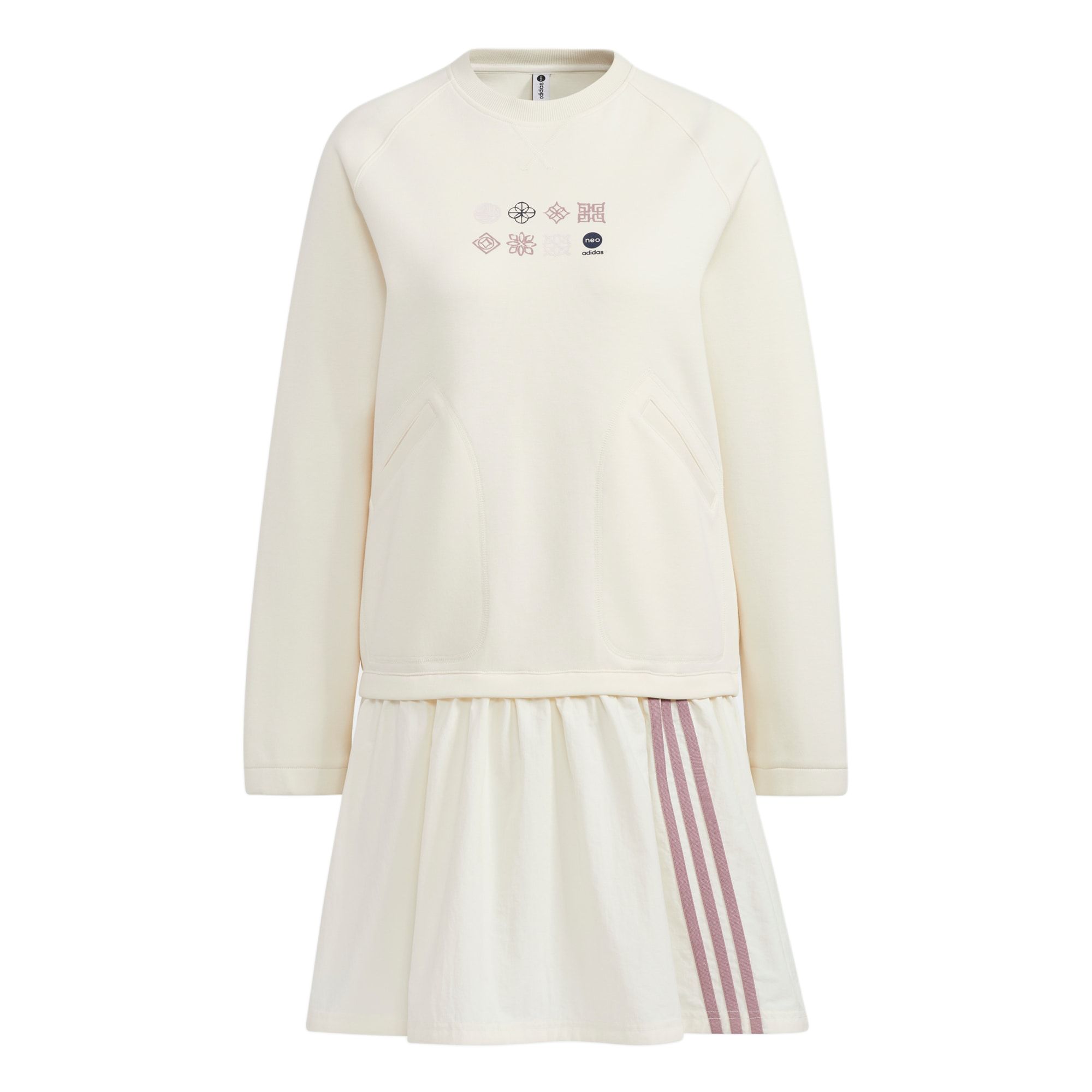 

Женское длинное платье с рукавами белое Adidas Neo
