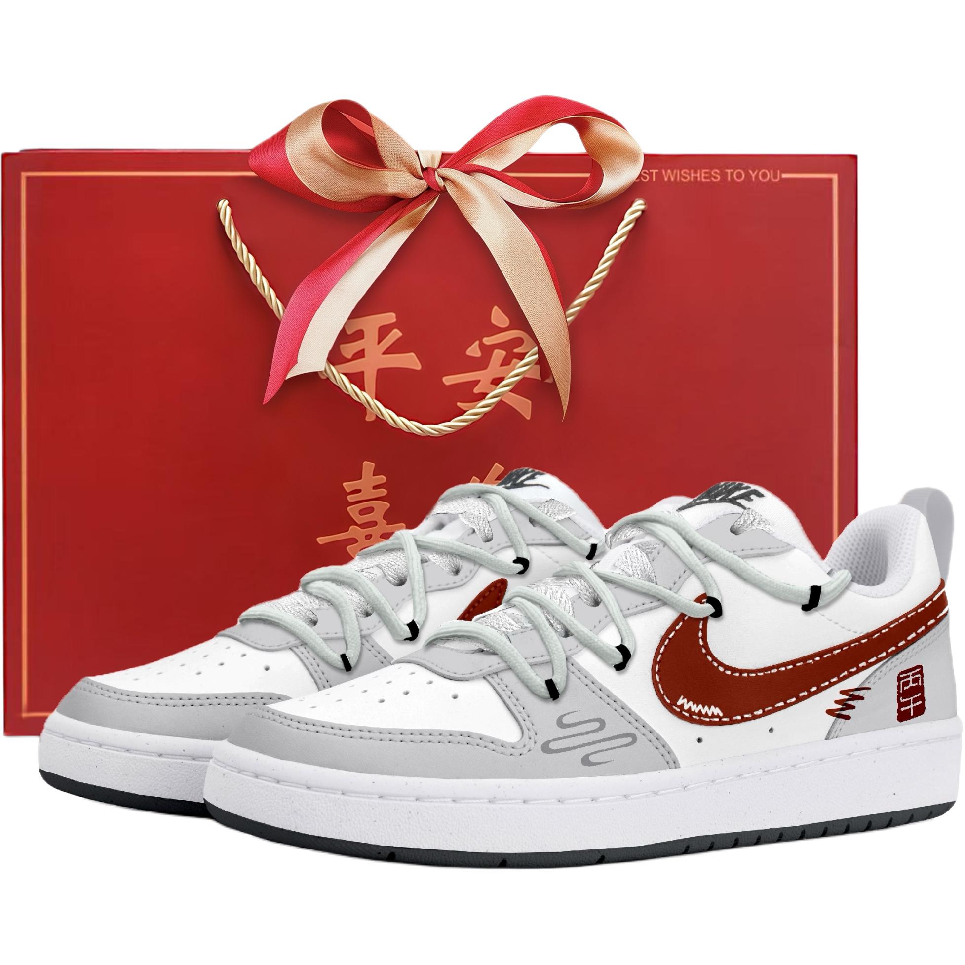 

Nike Court Borough Low top детские скейтборд кроссовки White Red для подростков