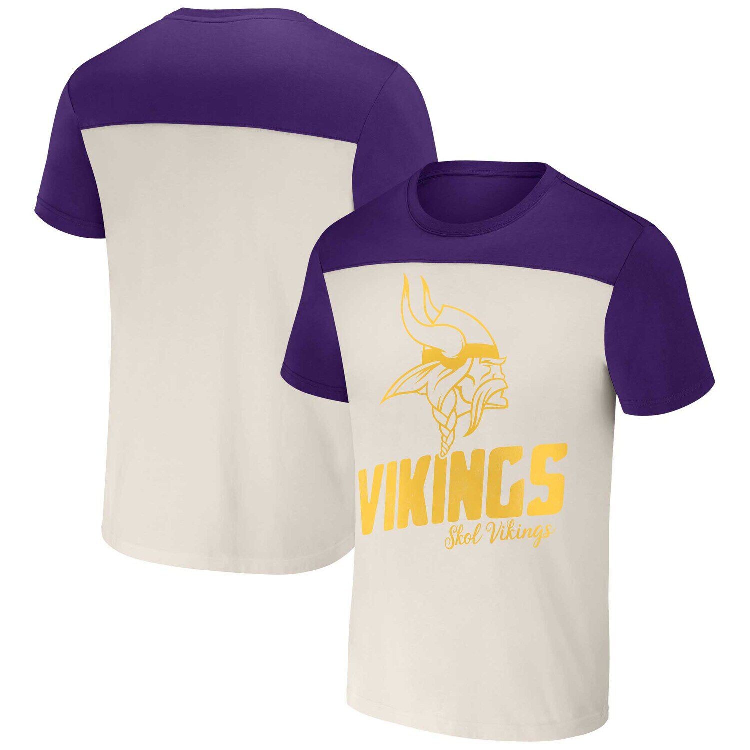Мужская футболка NFL x Darius Rucker Collection от Fanatics Cream Minnesota Vikings с цветными блоками — фото 4