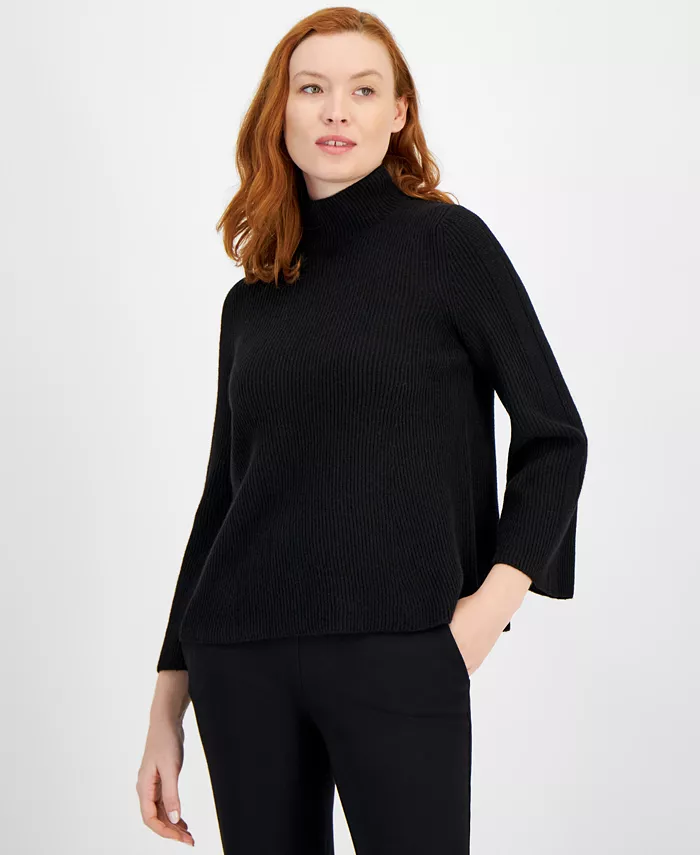 

Женский свитер с расклешенными рукавами Bell-Sleeve Pullover Anne Klein, черный