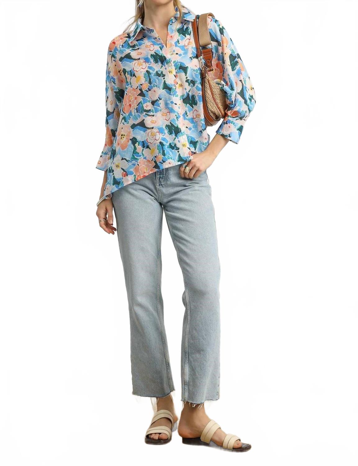 

Блуза Coastal Bloom в синей гамме Umgee