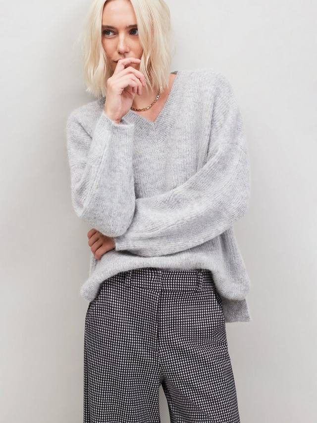 

Вязаный свитер с V-образным вырезом Ro&Zo, Grey