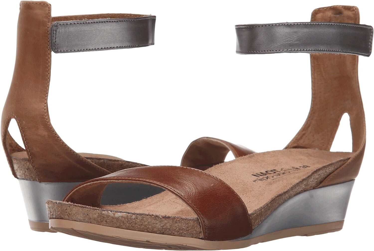 Босоножки Pixie Naot, цвет Maple Brown Leather/Latte Brown Leather/Mirror Leather