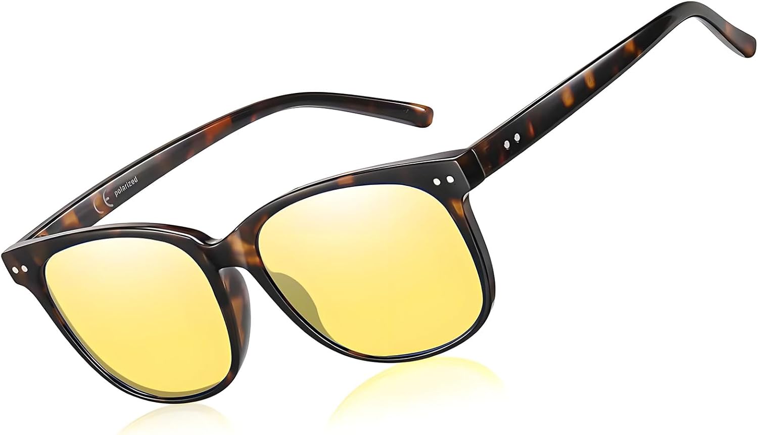 

Очки для вождения в ночное время HAOLOTA с поляризацией, HD-фильтром, желтыми линзами и защитой от бликов, солнцезащитные очки для мужчин и женщин, Nv10 Dark Tortoise Frame