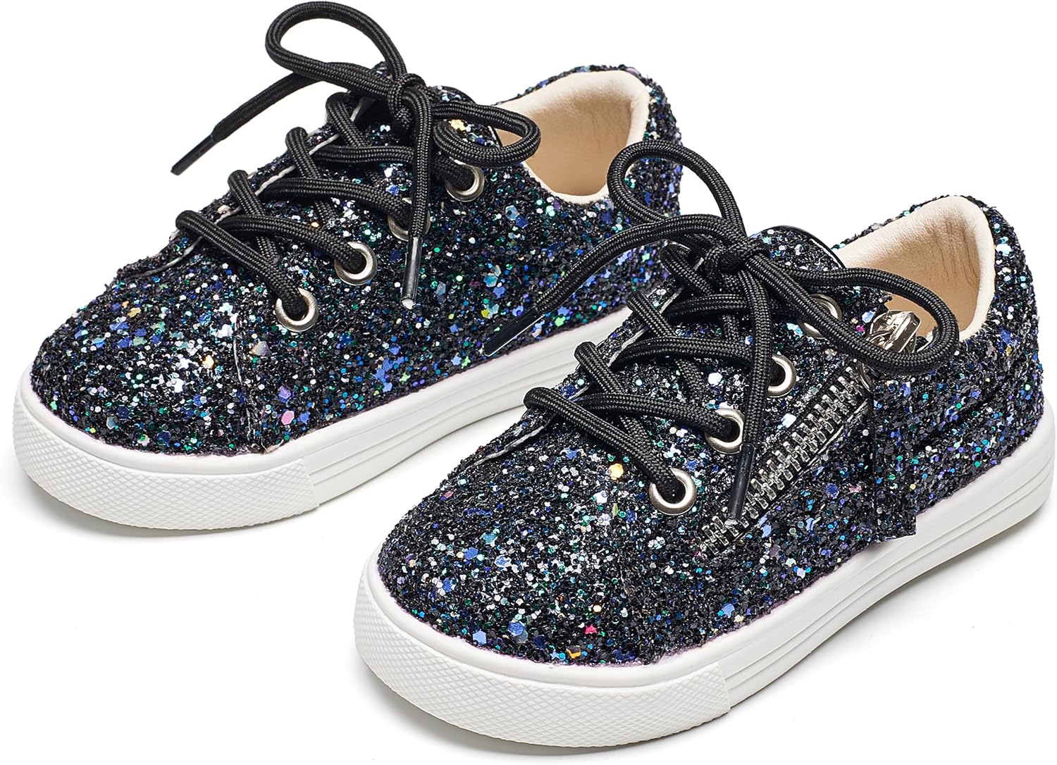 

Кроссовки для малышей и маленьких девочек Felix Flora, спортивные сникерсы, принцесса, повседневные блестящие туфли Felix & Flora, черный