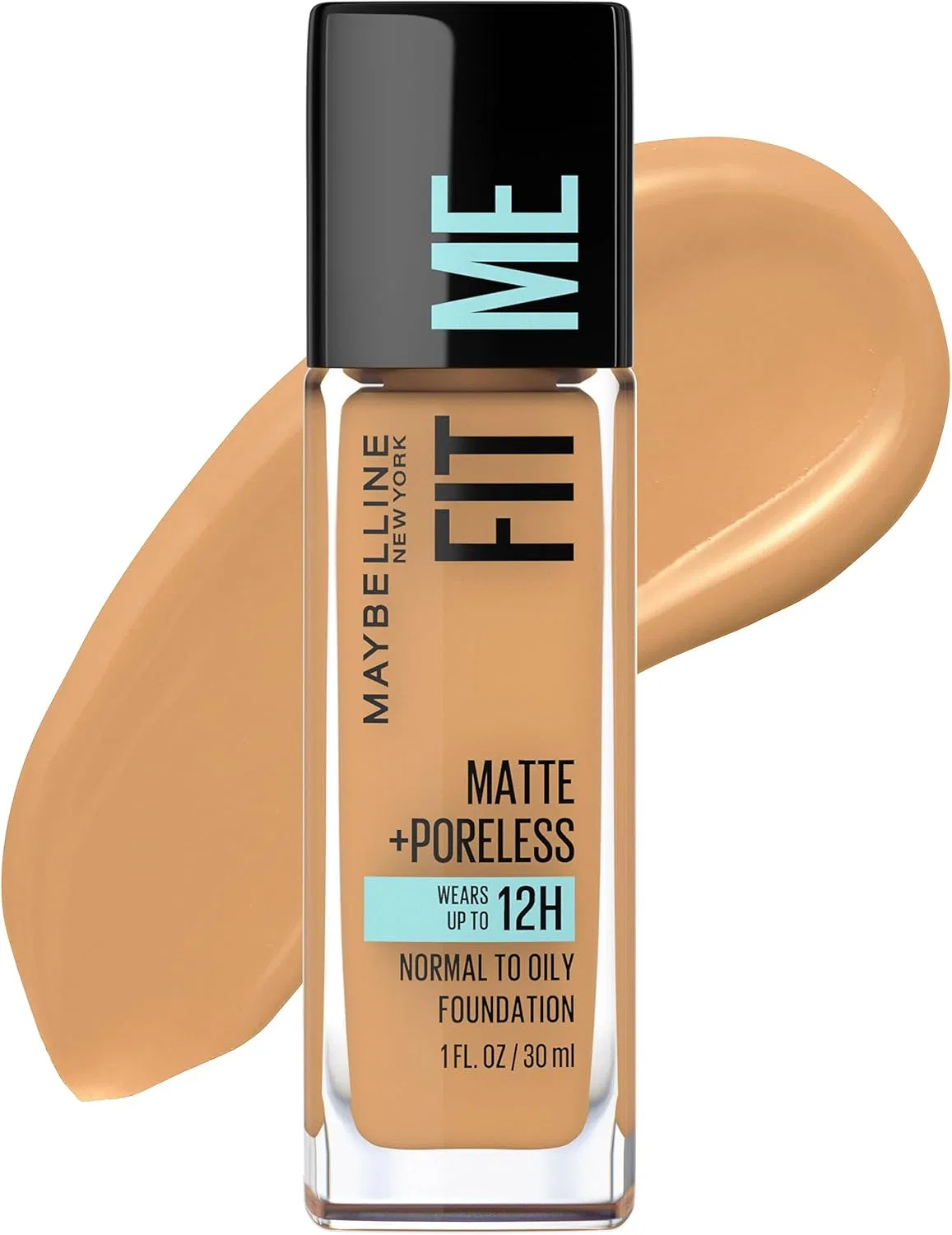 Тональная основа Fit Me Matte + Poreless, Maybelline New York, оттенок 332 Golden Caramel, 30 г