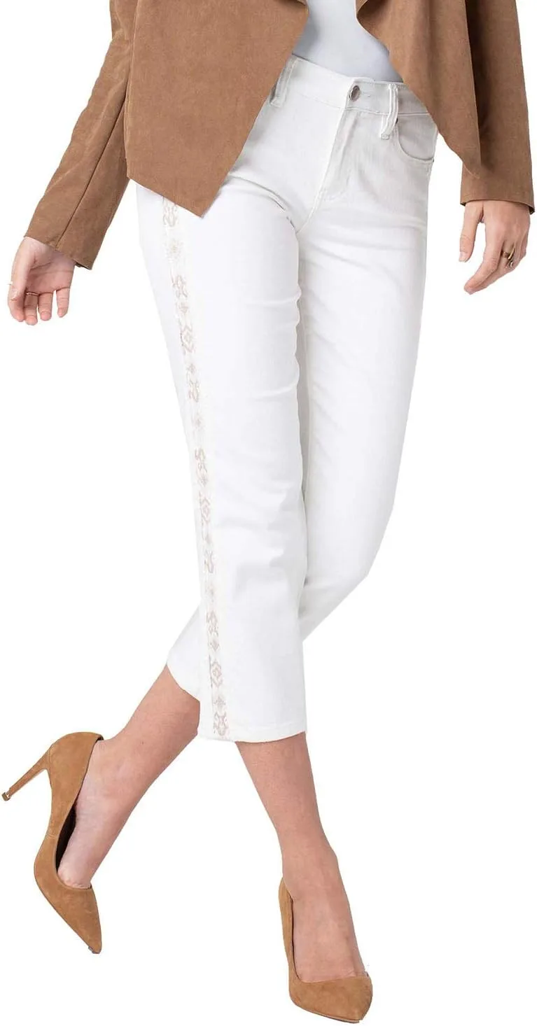 

Женские джинсы Liverpool Sadie Crop Straight с этнической вышивкой