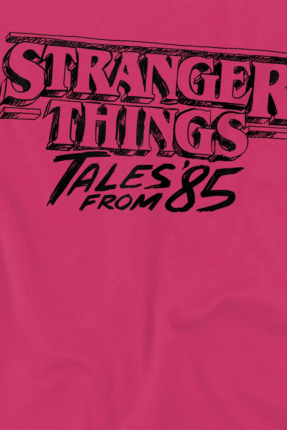 Футболка детская с принтом Stranger Things, фуксия — фото 2