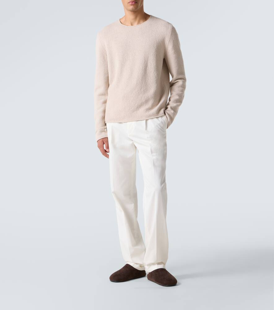 Брюки прямого кроя Belamy из хлопка и кашемира The Row, White — фото 2