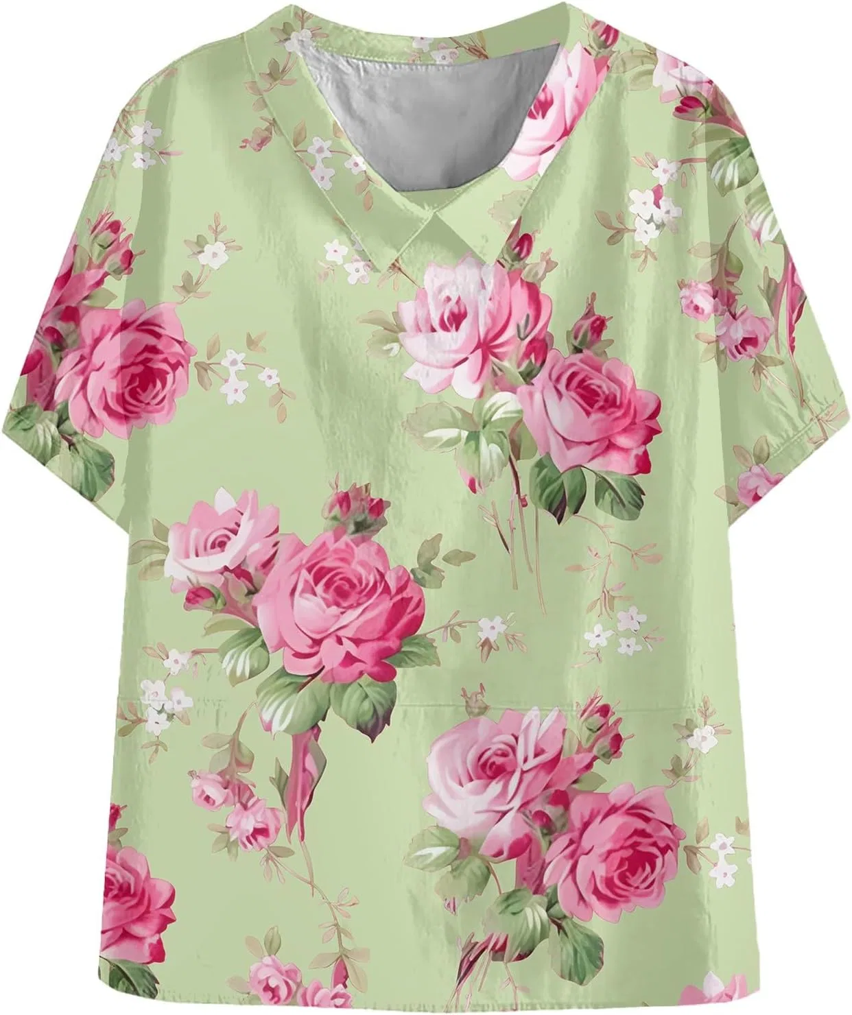 Блуза женская с принтом Vintage Print Cotton & Linen, зеленый — фото 2