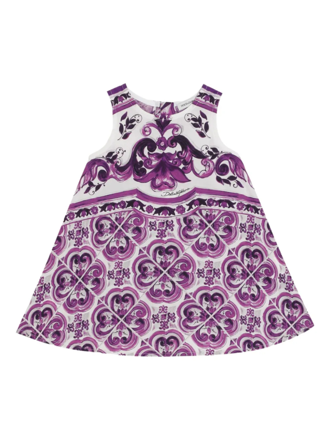 

Dolce & Gabbana Kids платье без рукавов с принтом Majolica, фиолетовый
