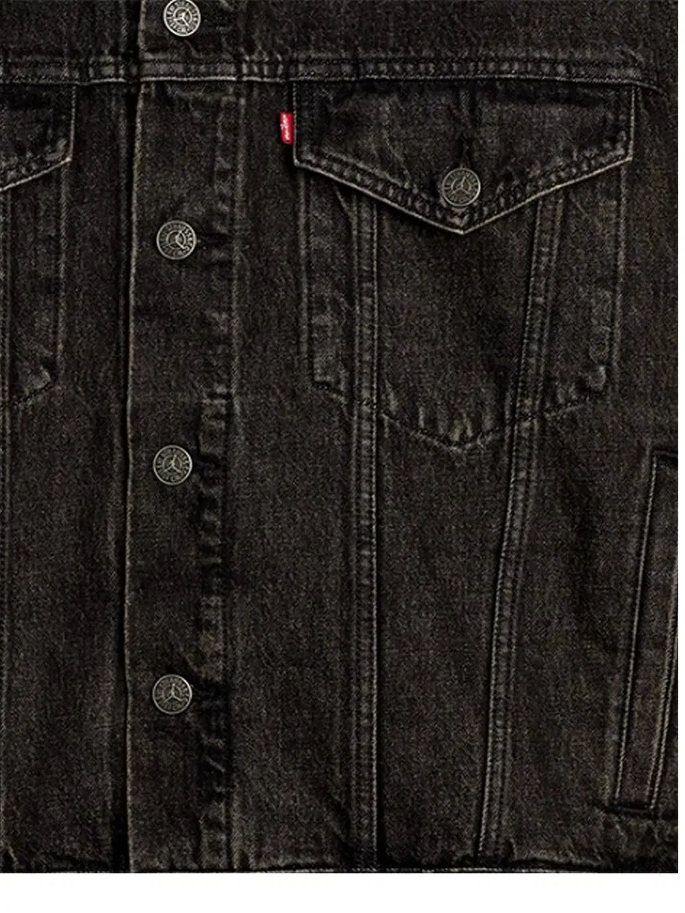 Джинсовая куртка Levi's Type III Trucker Jordan, черный — фото 2