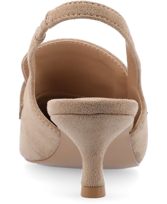 Женские туфли-лодочки Amory Tru Comfort из пеноматериала на маленьком каблуке с ремешком на спине Journee Collection, цвет Taupe — фото 3