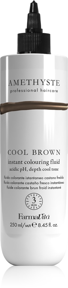 

Amethyste мгновенно окрашивающая жидкость для волос, восстанавливающая красящая маска для холодных коричневых оттенков Farmavita, 250 мл