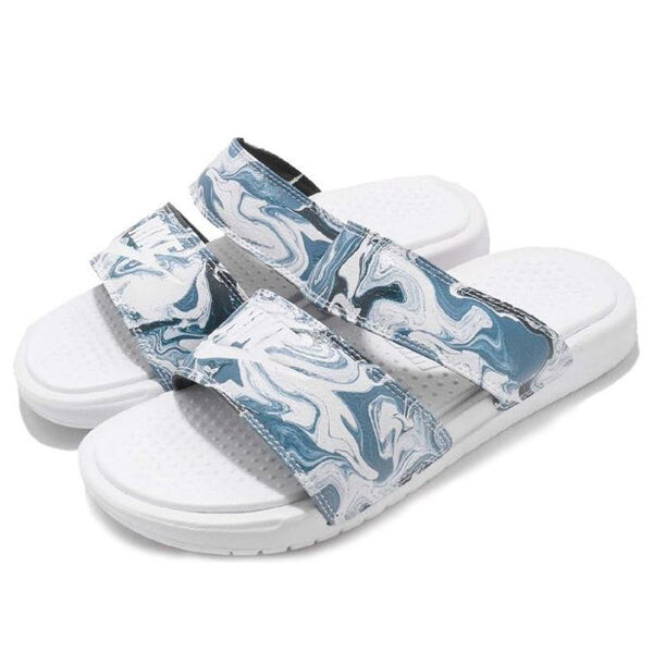 Тапочки benassi duo ultra slide 'white blue black' Nike, синий — фото 4