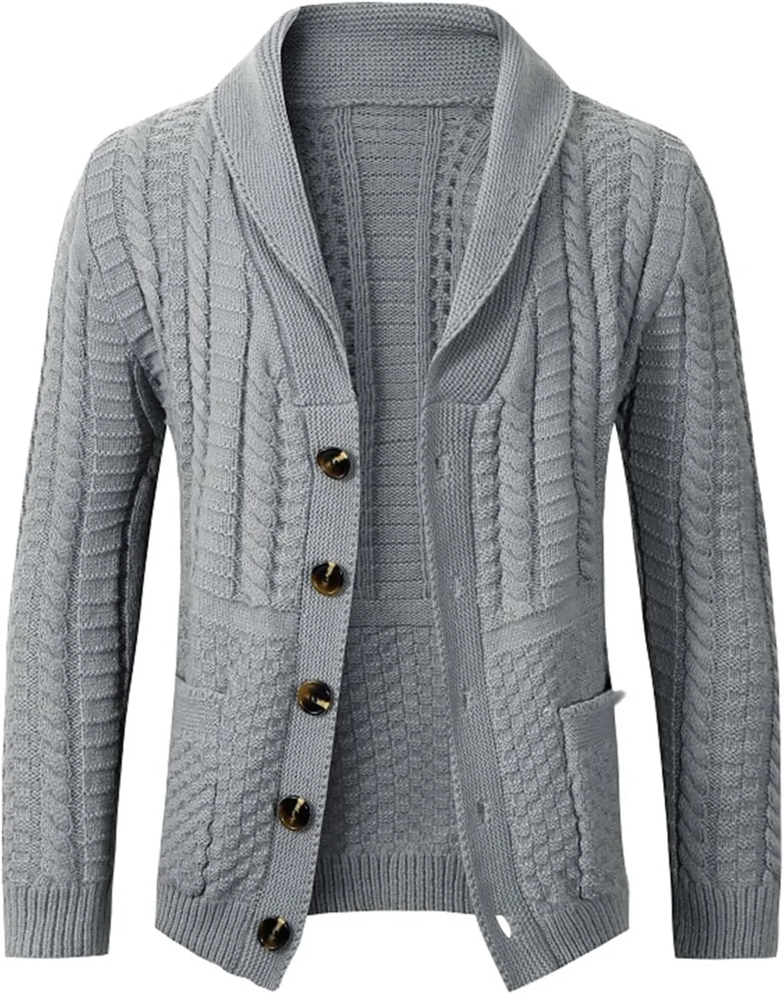 

Dgoopd кардиган для мужчин с воротником шаль и пуговицами