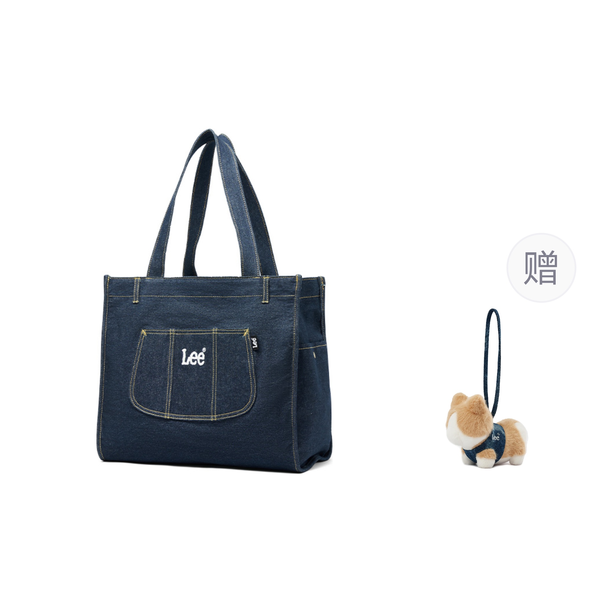 

Lee Джимсовый рюкзак унисекс темно-синий с белым, Navy Blue+Lee Corgi Charm