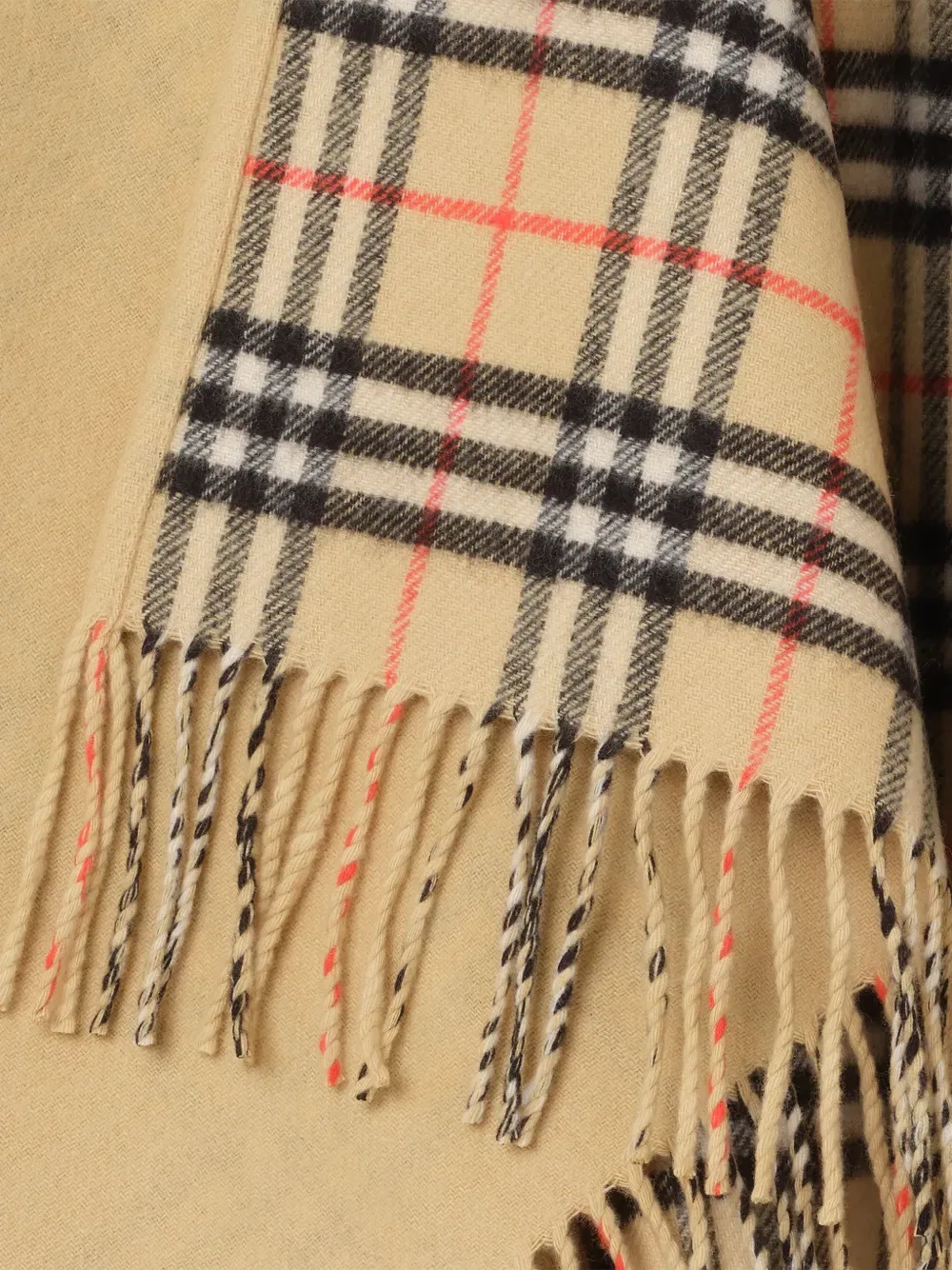 Накидка шерстяная Burberry, двусторонняя клетка, бежевый — фото 2