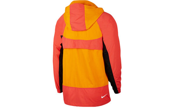 Куртка Nike Sportwear Retro Colorblock Loose Half Zipper hooded Pullover Woven Jacket Orange, оранжевый — фото 2