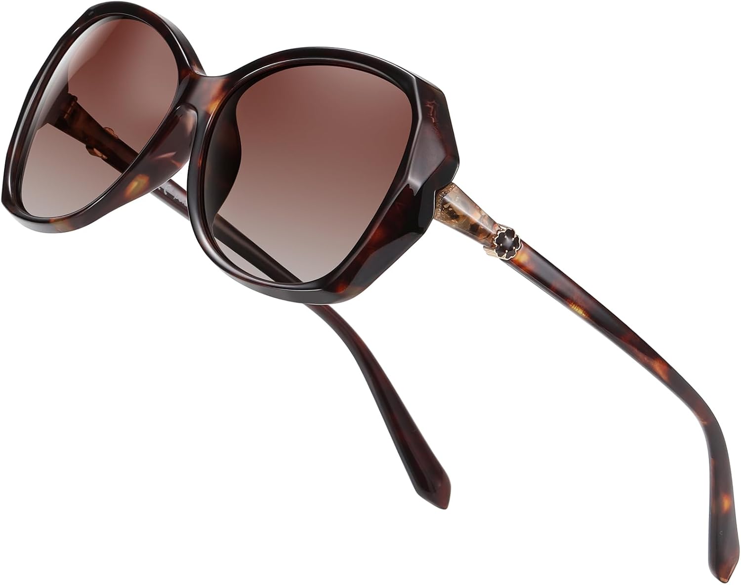 

Поляризованные солнцезащитные очки, надеваемые поверх обычных очков, для женщин и мужчин. Модные квадратные очки с обтекаемой формой и защитой от УФ-излучения Rmmeey, Brown Frame/Brown Lens 06