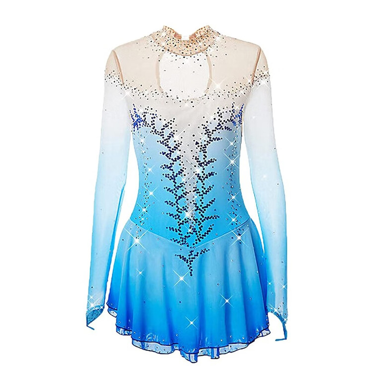 

HEAD Платье для фигурного катания Custom, синий длинный рукав, костюм для девочек Figure Skating Kostenevich, синий, размер M