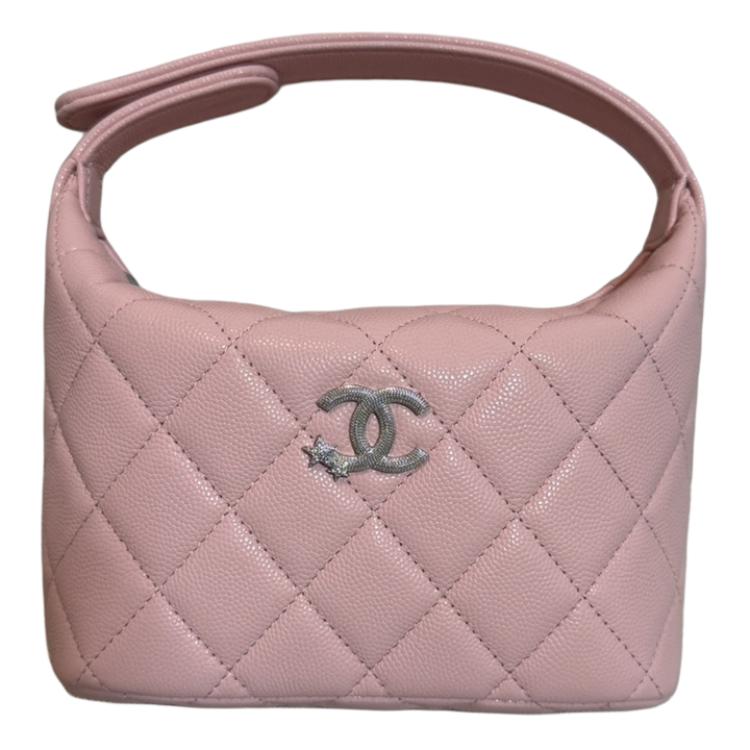 

CHANEL Женская розовая сумка через плечо из зерненой телячьей кожи