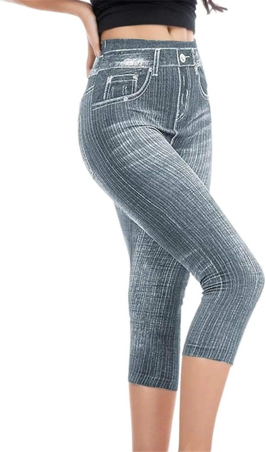 

Джинсы Capri для женщин Stretch High Waisted Straight Leg