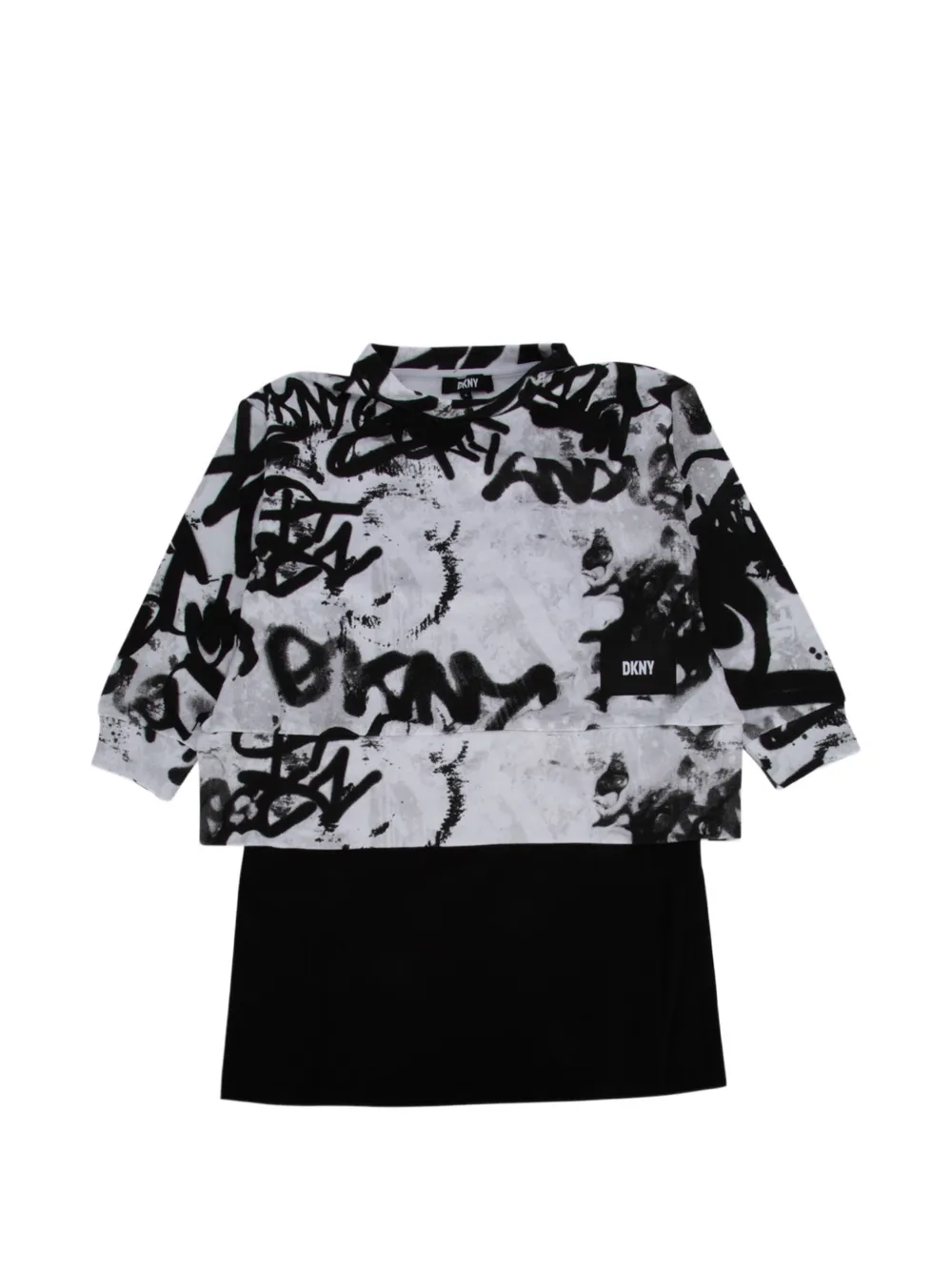 

Хлопковое платье Dkny Kids, черный