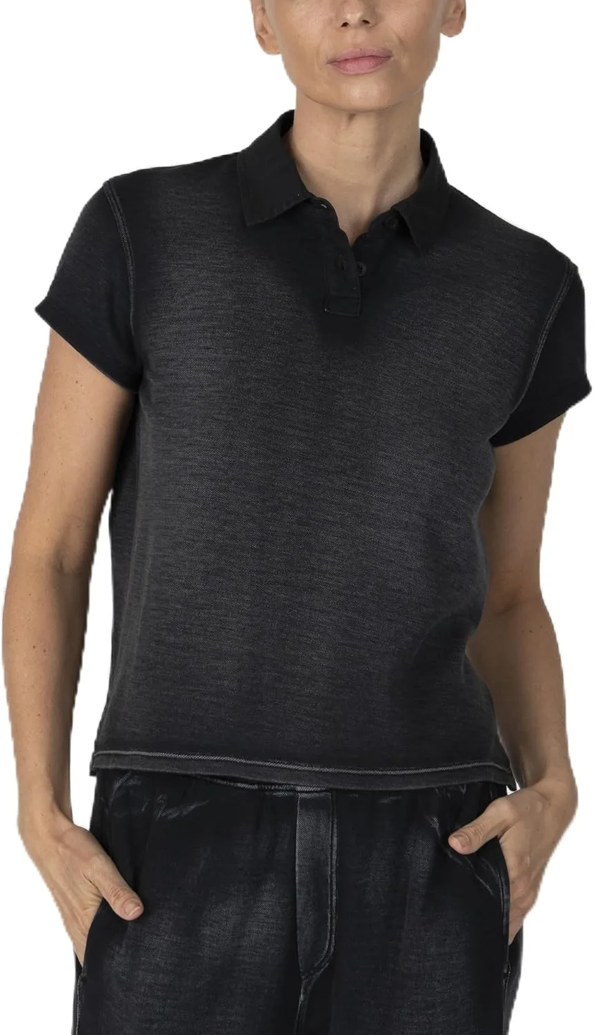 

Женская поло с коротким рукавом Pique Mixed Media от ATM Collection Anthony Thomas Melillo