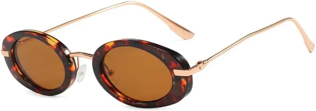 

Солнцезащитные очки с защитой UV400 | Маленькие овальные, в стиле панк, градиентная расцветка | для женщин и мужчин, для занятий спортом на открытом воздухе и вождения DSVIGF, Leopard Tea