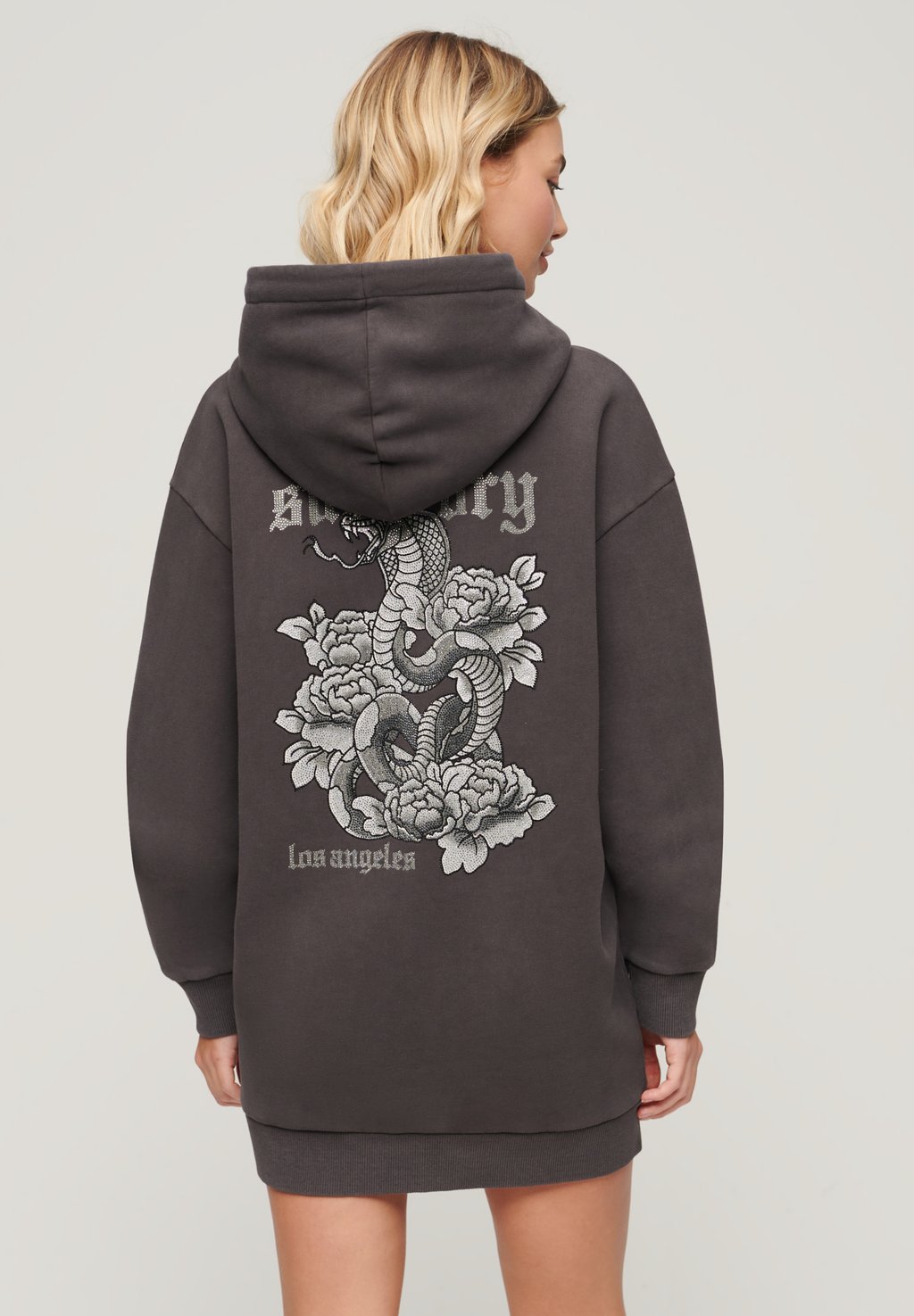 

Дневное платье TATTOO RHINESTONE HOODED Superdry, черный