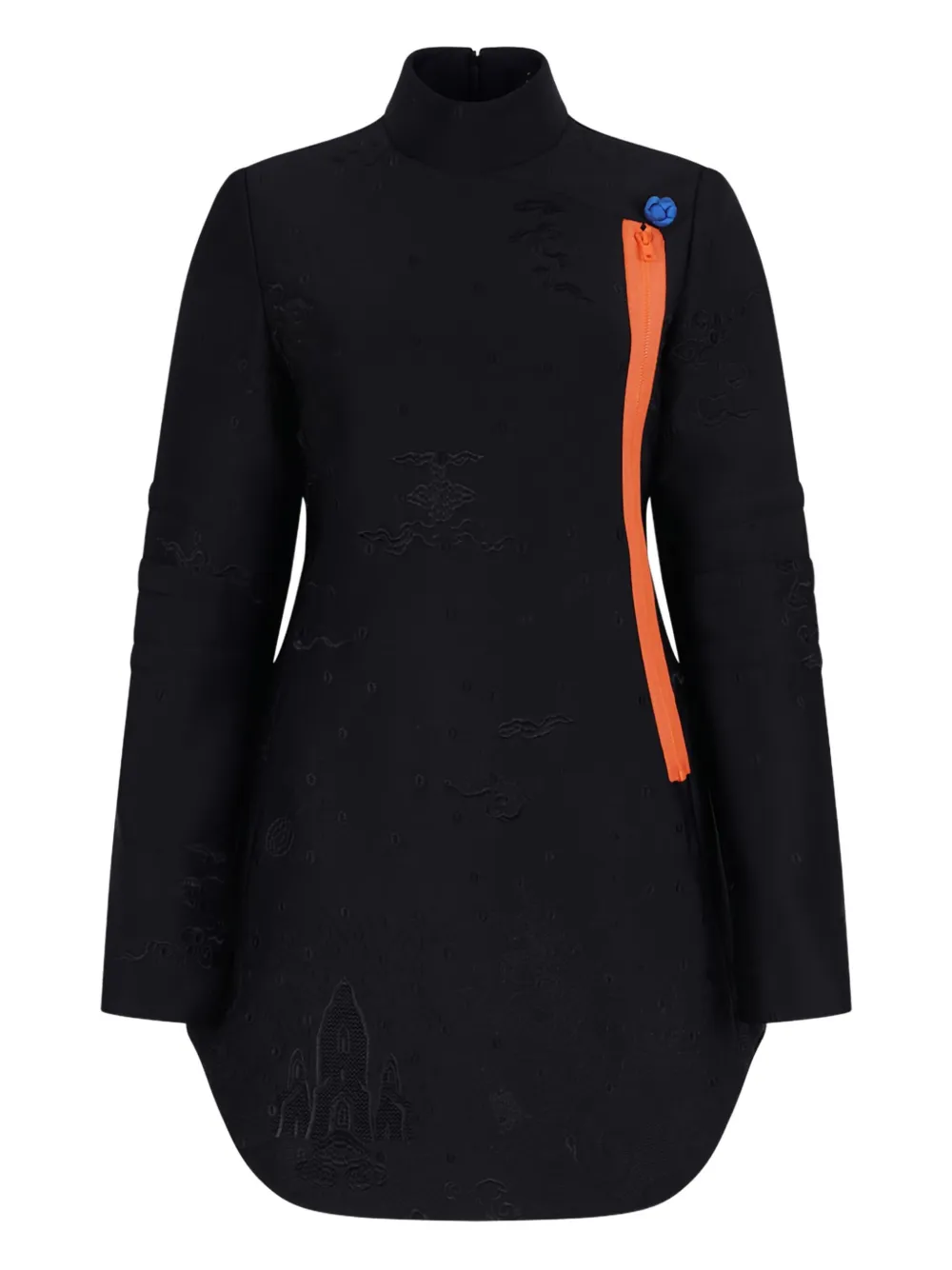 

Вышитая китайская куртка на молнии Hui Milano, синий