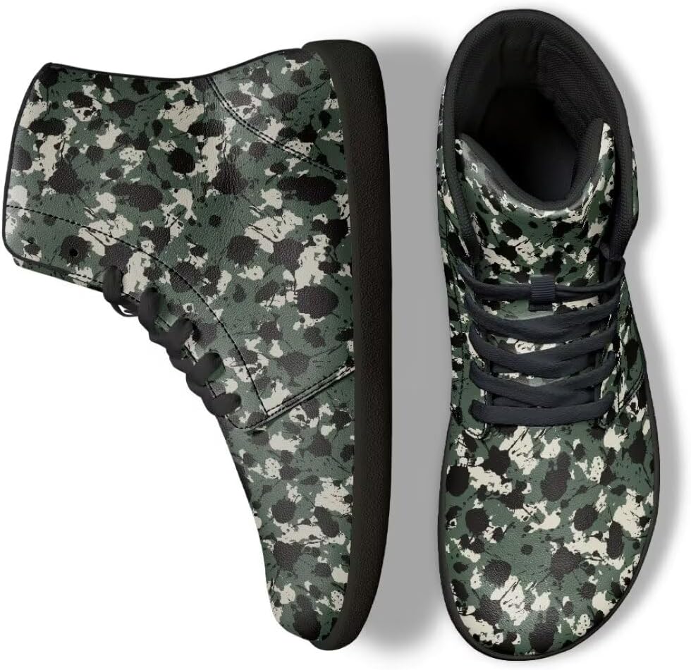 

Мужские кроссовки без каблука, легкие, с широким носком, нескользящие, высокие, с нулевым перепадом высоты подошвы Getelinseng, черный/зеленый