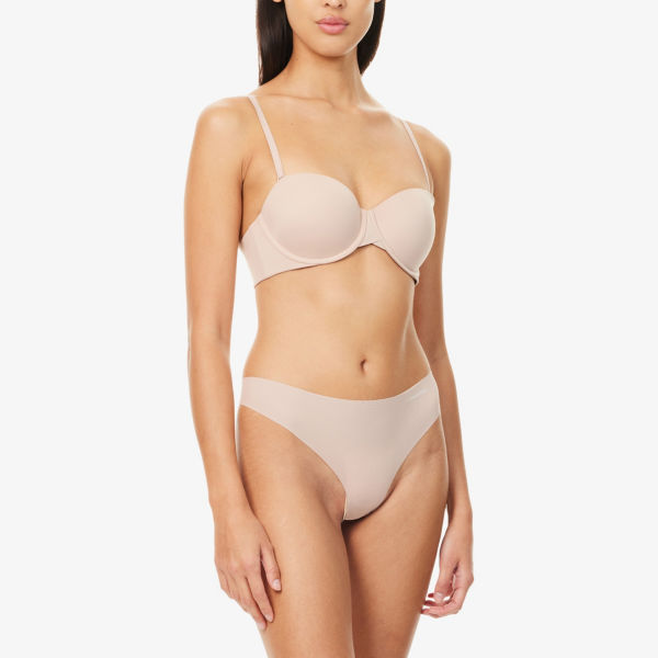 Бюстгальтер облегающий Calvin Klein Demi, бежево-розовый — фото 2