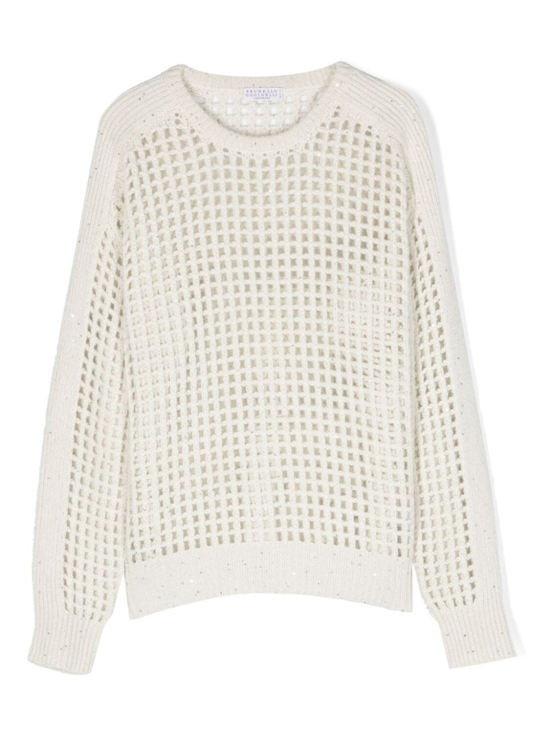 

Brunello Cucinelli Kids джемпер с пайетками, нейтральный цвет