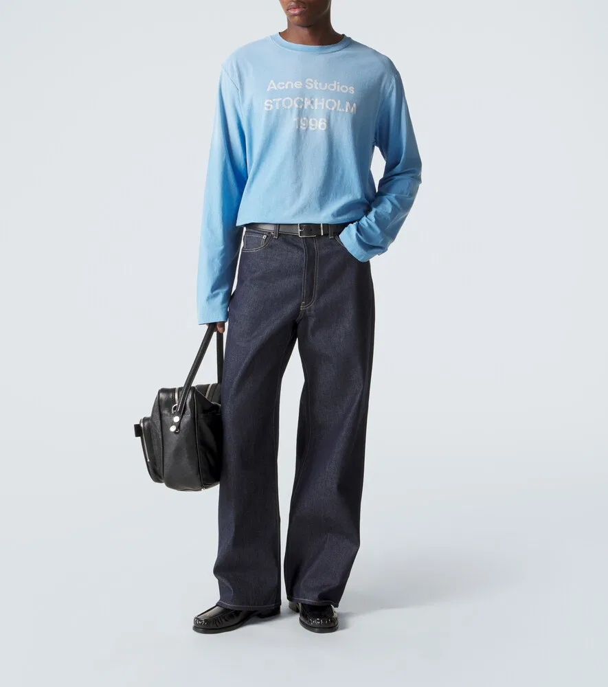 Джинсы с широкими штанинами 1981 года Acne Studios, синий — фото 2