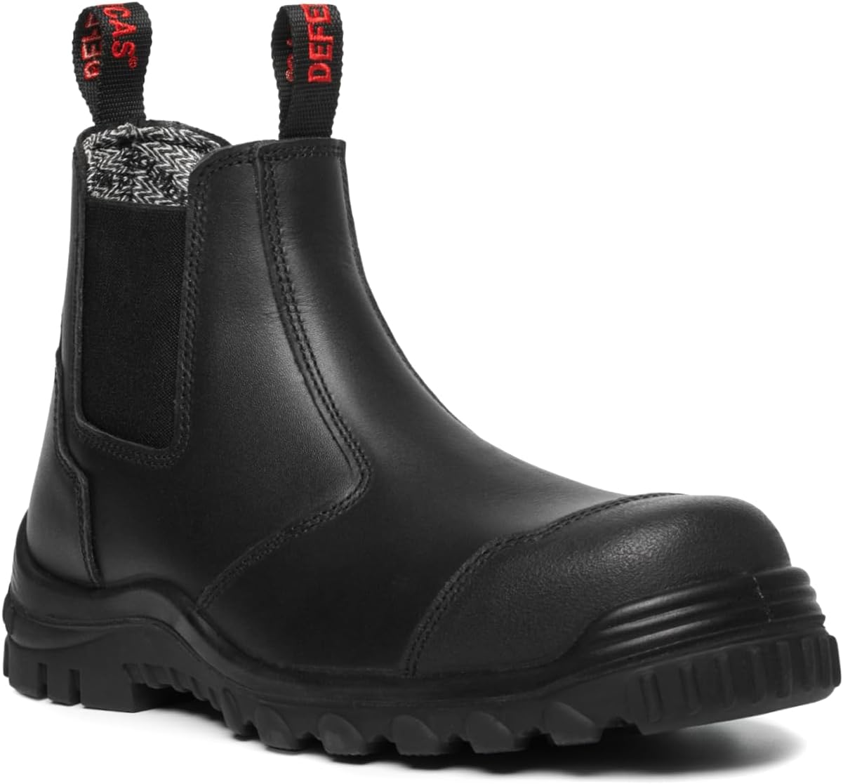 

Ботинки Defencas Slip-On для мужчин с эластичными вставками, стелькой из памяти PU, резиновой противоскользящей подошвой, сертифицированные по стандарту ASTM F2413, дышащей подкладкой Coolmax D058706, D058706, 6\" Composite-toe