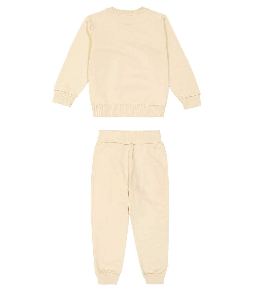 Хлопковый флисовый свитшот и спортивные штаны Balmain Kids, Cream-Colour/Gold — фото 4