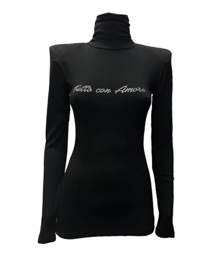 

Черный свитер с высоким воротником Giulia N Couture, черный